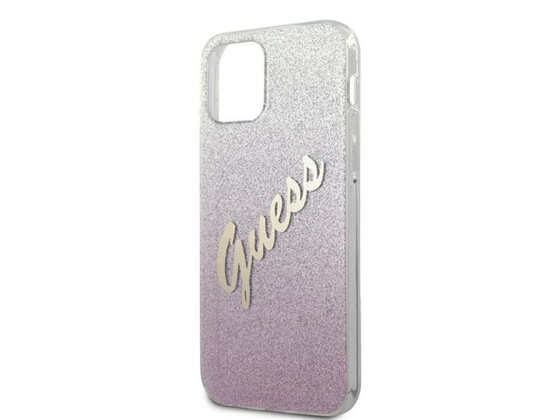 Guess GUHCP12MPCUGLSPI iPhone 12/12 Pro 6.1" pink/pink hardcase Glitter Gradient Script