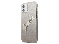 Capa rígida dourada/dourada com glitter e efeito degradê. Guess GUHCP12SPCUGLSGO para iPhone 12 mini Capa rígida dourada/dourada com glitter e efeito degradê. Guess GUHCP12SPCUGLSGO para iPhone 12 mini