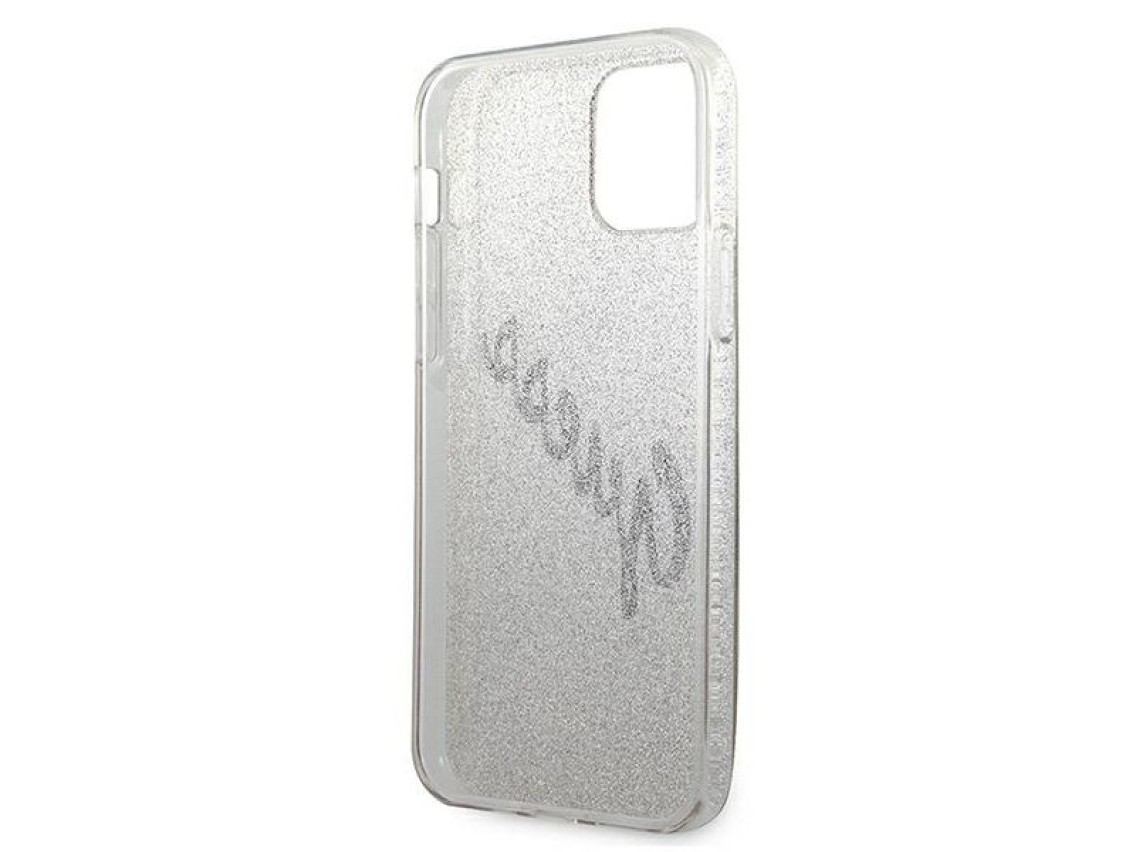 Capa rígida dourada/dourada com glitter e efeito degradê. Guess GUHCP12SPCUGLSGO para iPhone 12 mini