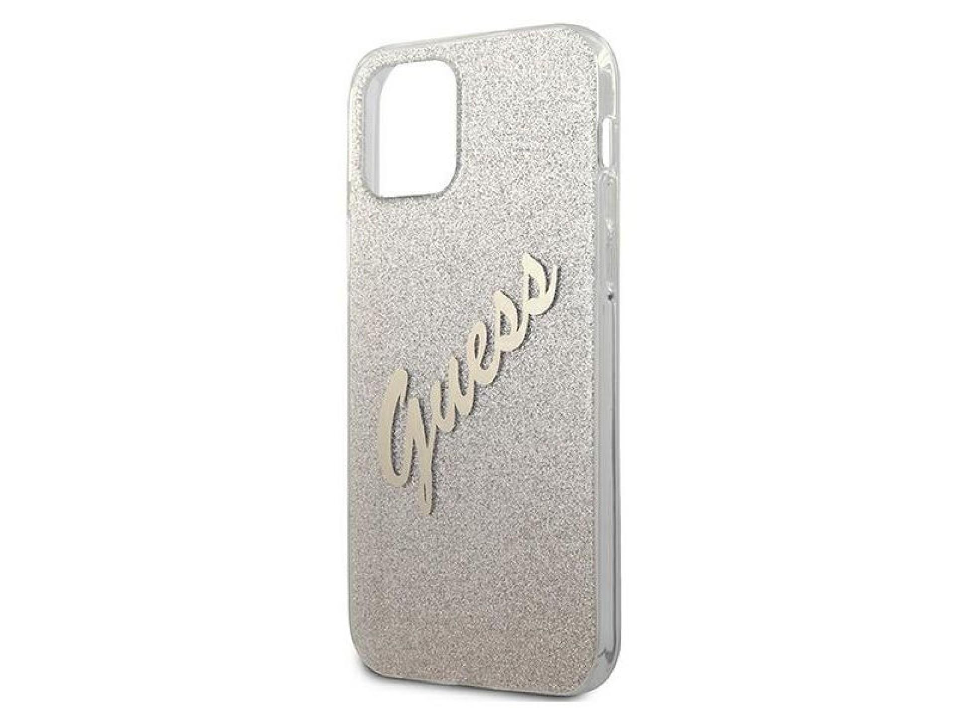 Capa rígida dourada/dourada com glitter e efeito degradê. Guess GUHCP12SPCUGLSGO para iPhone 12 mini