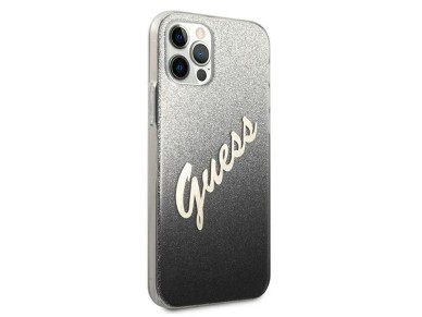 Funda rígida Guess GUHCP12LPCUGLSBK para iPhone 12 Pro Max de 6,7" en negro/negro con diseño de letr Funda rígida Guess GUHCP12LPCUGLSBK para iPhone 12 Pro Max de 6,7" en negro/negro con diseño de letr