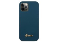 Guess GUHCP12LLSLMGBL iPhone 12 Pro Max 6.7" blue/blue hardcase Metal Logo Script Guess GUHCP12LLSLMGBL iPhone 12 Pro Max 6.7" blue/blue hardcase Metal Logo Script