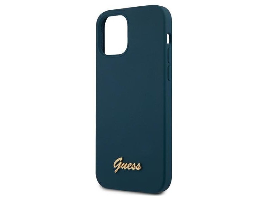 Guess GUHCP12LLSLMGBL iPhone 12 Pro Max 6.7" blue/blue hardcase Metal Logo Script