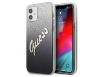Capa rígida preta com glitter degradê e escrita "GUHCP12SPCUGLSBK" para iPhone 12 mini de 5,4". Capa rígida preta com glitter degradê e escrita "GUHCP12SPCUGLSBK" para iPhone 12 mini de 5,4".