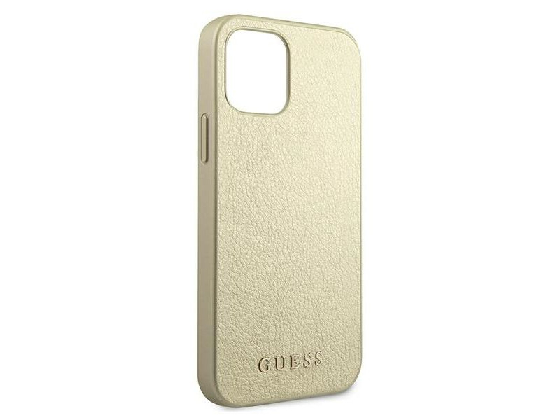 Capa rígida dourada/dourada iridescente Guess GUHCP12LIGLGO para iPhone 12 Pro Max 6.7