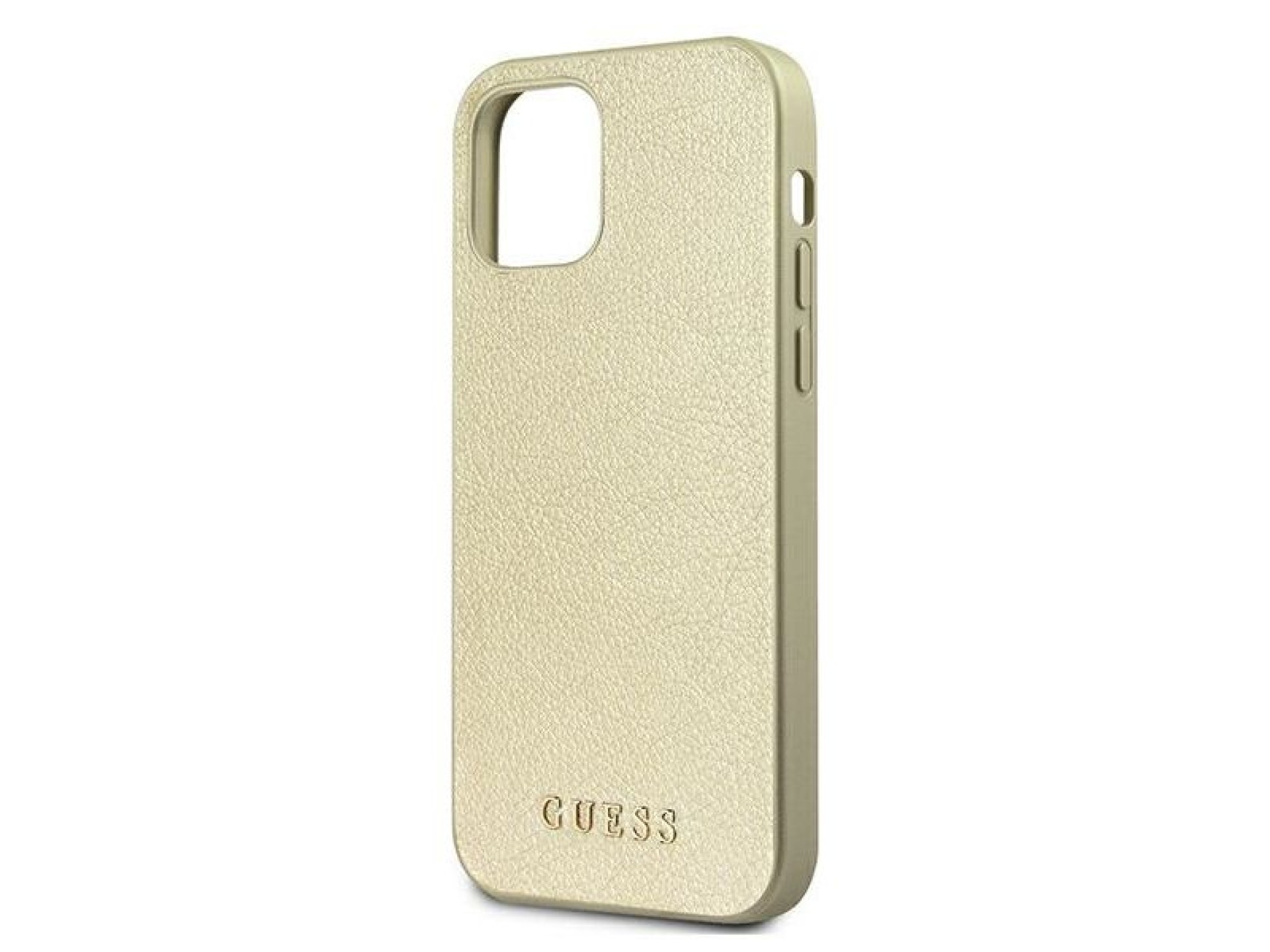 Capa rígida dourada/dourada iridescente Guess GUHCP12LIGLGO para iPhone 12 Pro Max 6.7