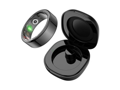 Anel inteligente COLMI R02, tamanho 12, 21,3 mm (preto) + estojo de carregamento