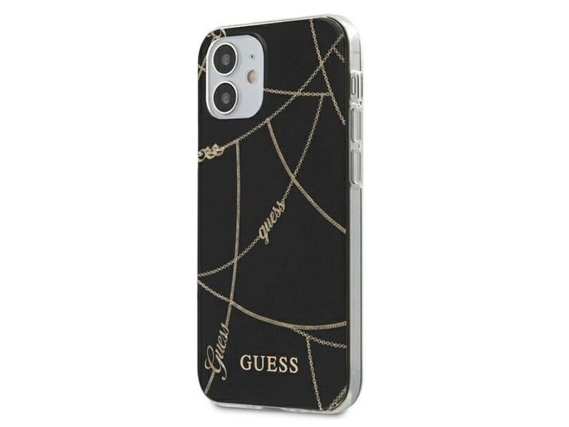 Guess GUHCP12SPCUCHBK iPhone 12 mini 5.4" black/black hardcase Gold Chain Collection