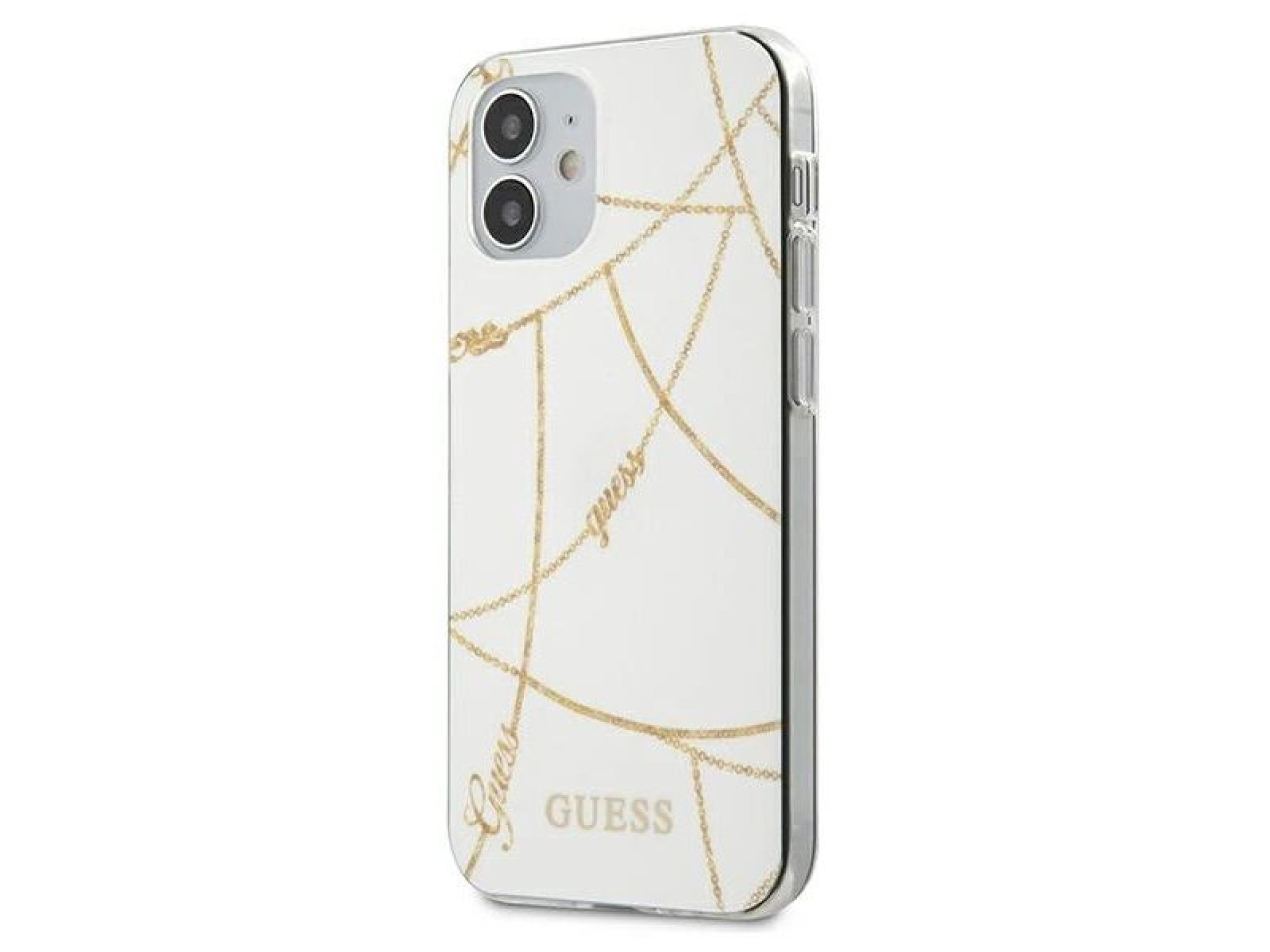 Capa rígida branca/branca Guess GUHCP12SPCUCHWH para iPhone 12 mini 5.4