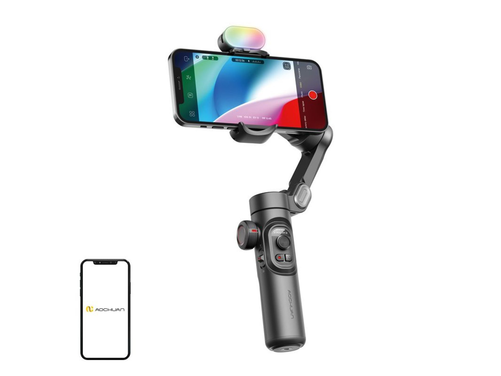 Gimbal AOCHUAN XE com iluminação RGB (preto)