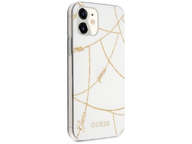 Funda rígida Guess GUHCP12SPCUCHWH para iPhone 12 mini de 5,4" en blanco/blanco, colección Gold Chai Funda rígida Guess GUHCP12SPCUCHWH para iPhone 12 mini de 5,4" en blanco/blanco, colección Gold Chai