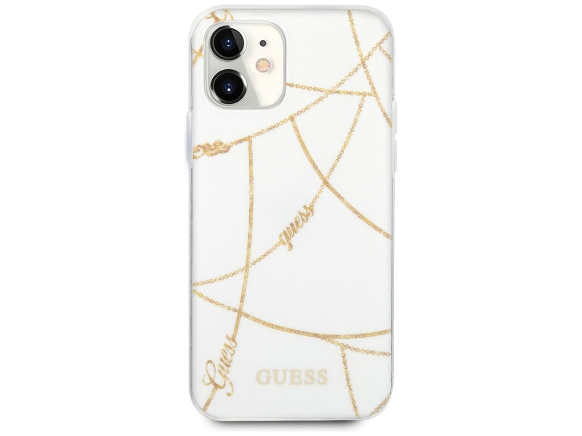 Capa rígida branca/branca Guess GUHCP12SPCUCHWH para iPhone 12 mini 5.4