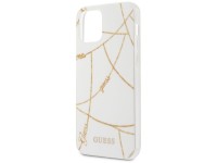 Capa rígida branca/branca Guess GUHCP12SPCUCHWH para iPhone 12 mini 5.4" - Coleção Corrente Dourada Capa rígida branca/branca Guess GUHCP12SPCUCHWH para iPhone 12 mini 5.4" - Coleção Corrente Dourada