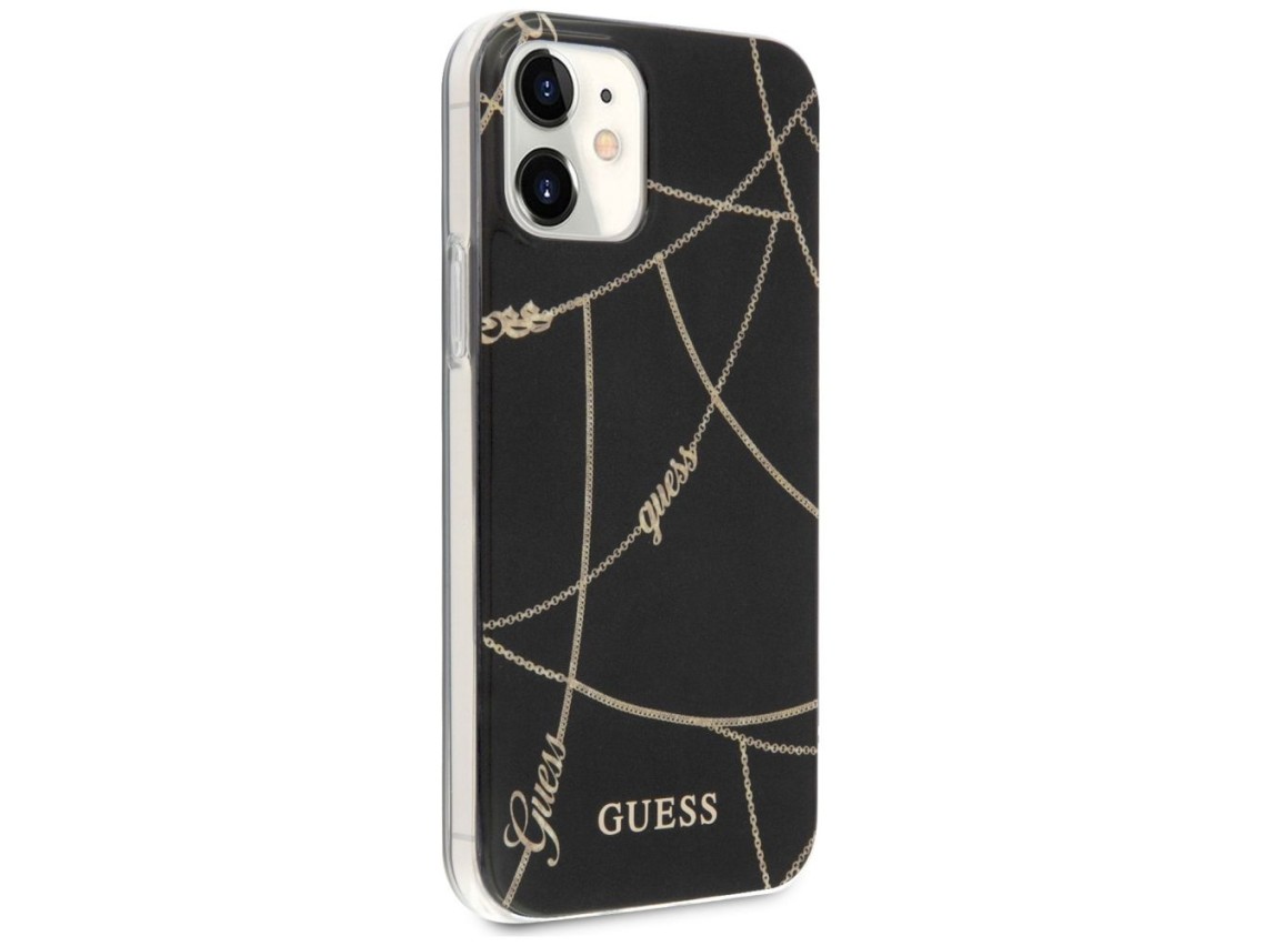 Guess GUHCP12SPCUCHBK iPhone 12 mini 5.4" black/black hardcase Gold Chain Collection