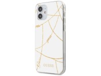 Capa rígida branca/branca Guess GUHCP12SPCUCHWH para iPhone 12 mini 5.4" - Coleção Corrente Dourada Capa rígida branca/branca Guess GUHCP12SPCUCHWH para iPhone 12 mini 5.4" - Coleção Corrente Dourada