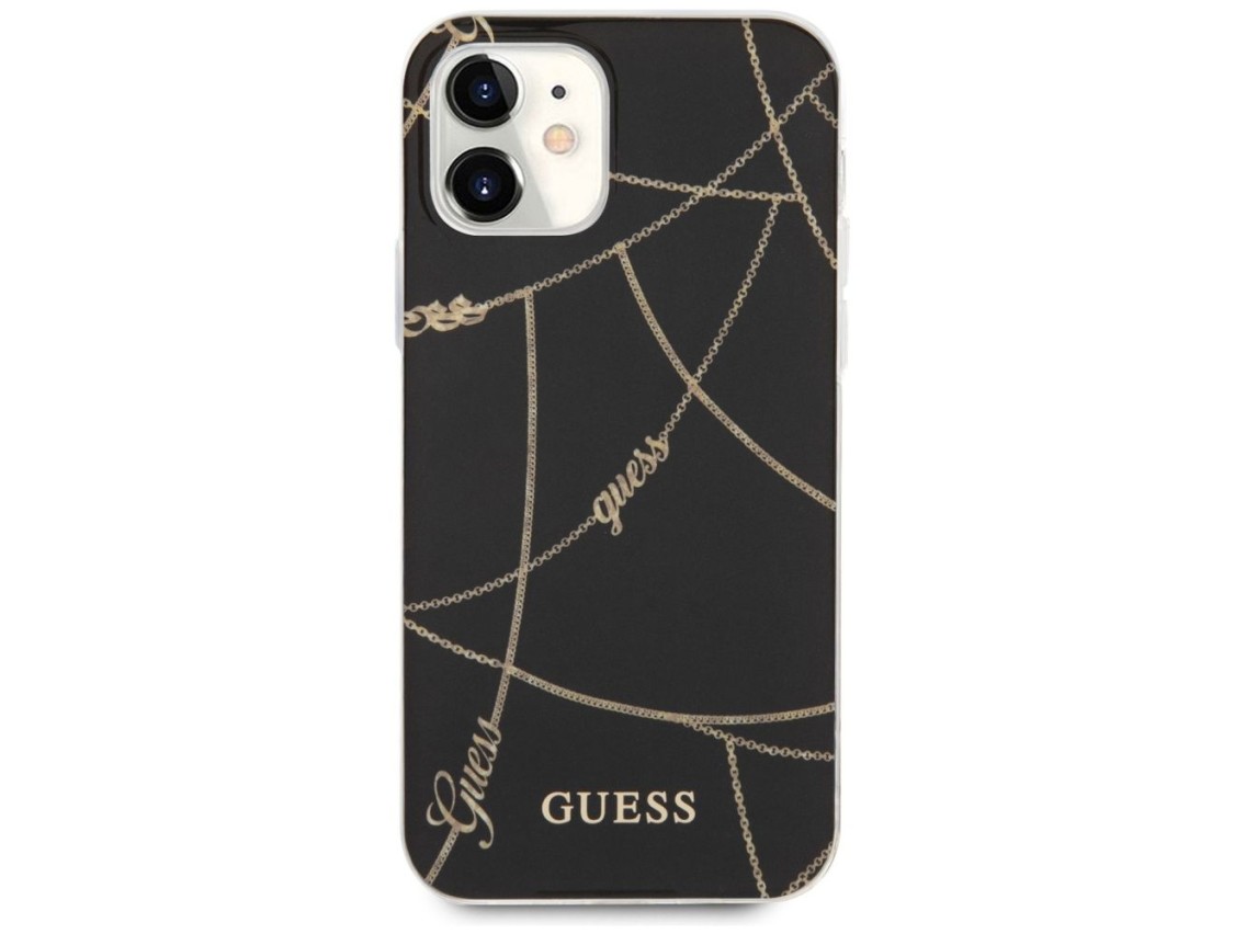 Guess GUHCP12SPCUCHBK iPhone 12 mini 5.4" black/black hardcase Gold Chain Collection