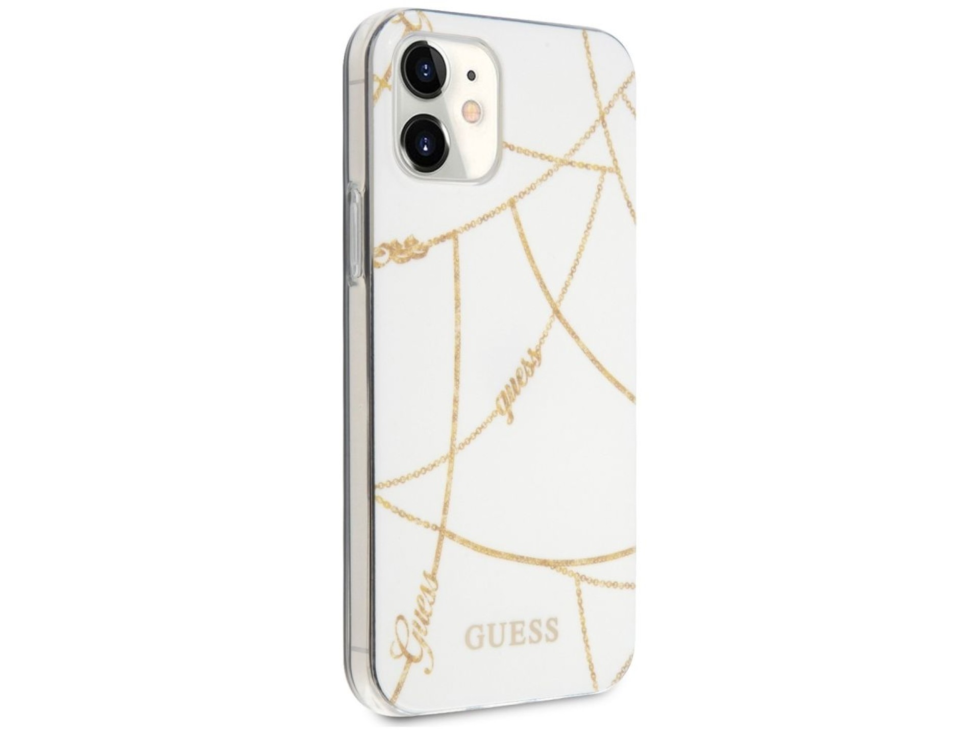 Capa rígida branca/branca Guess GUHCP12SPCUCHWH para iPhone 12 mini 5.4