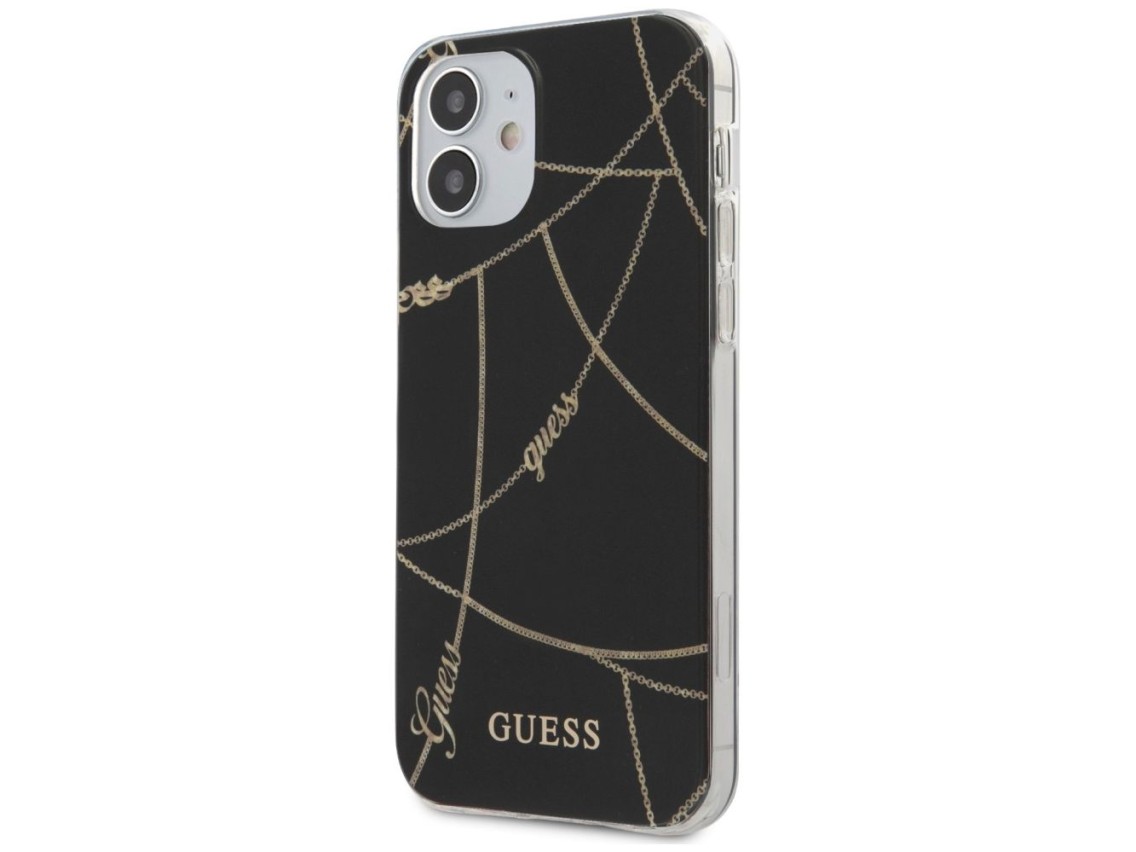 Guess GUHCP12SPCUCHBK iPhone 12 mini 5.4" black/black hardcase Gold Chain Collection