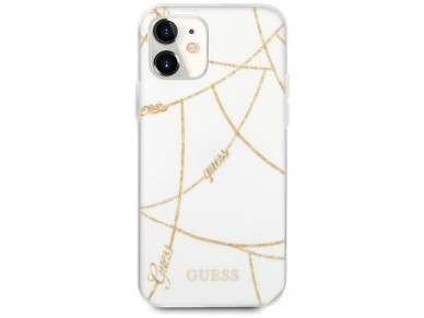 Funda rígida Guess GUHCP12SPCUCHWH para iPhone 12 mini de 5,4" en blanco/blanco, colección Gold Chai Funda rígida Guess GUHCP12SPCUCHWH para iPhone 12 mini de 5,4" en blanco/blanco, colección Gold Chai