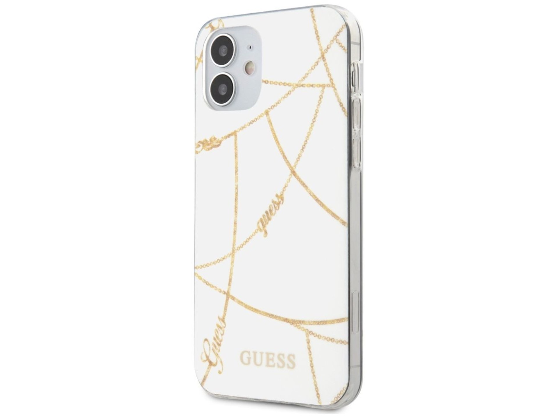 Capa rígida branca/branca Guess GUHCP12SPCUCHWH para iPhone 12 mini 5.4