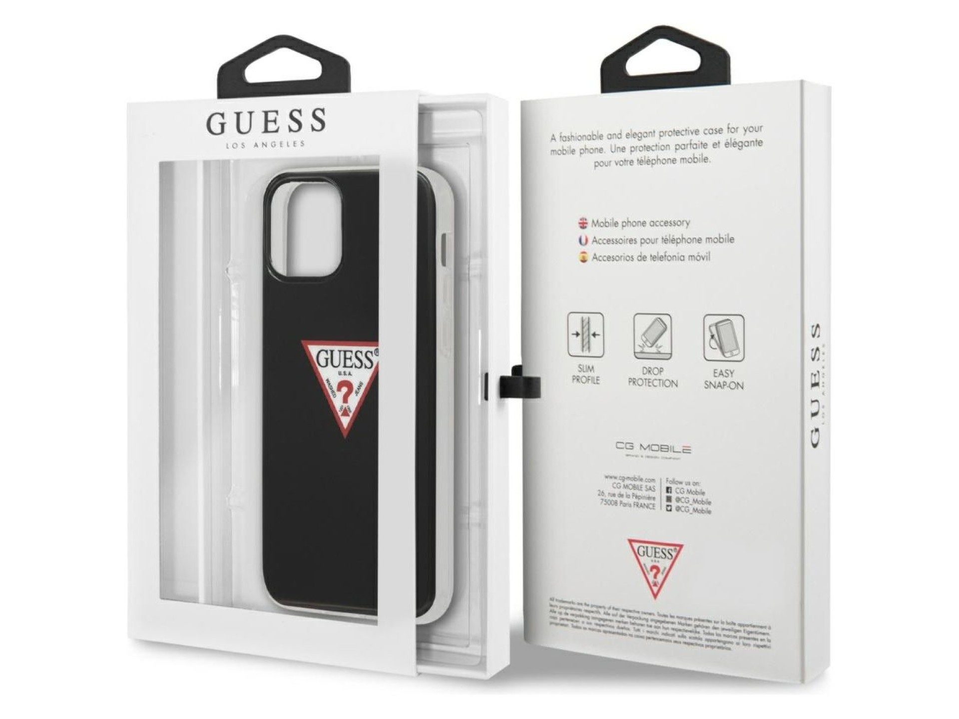 Capa rígida preta/preta Guess GUHCP12LPCUCTLBK para iPhone 12 Pro Max 6.7