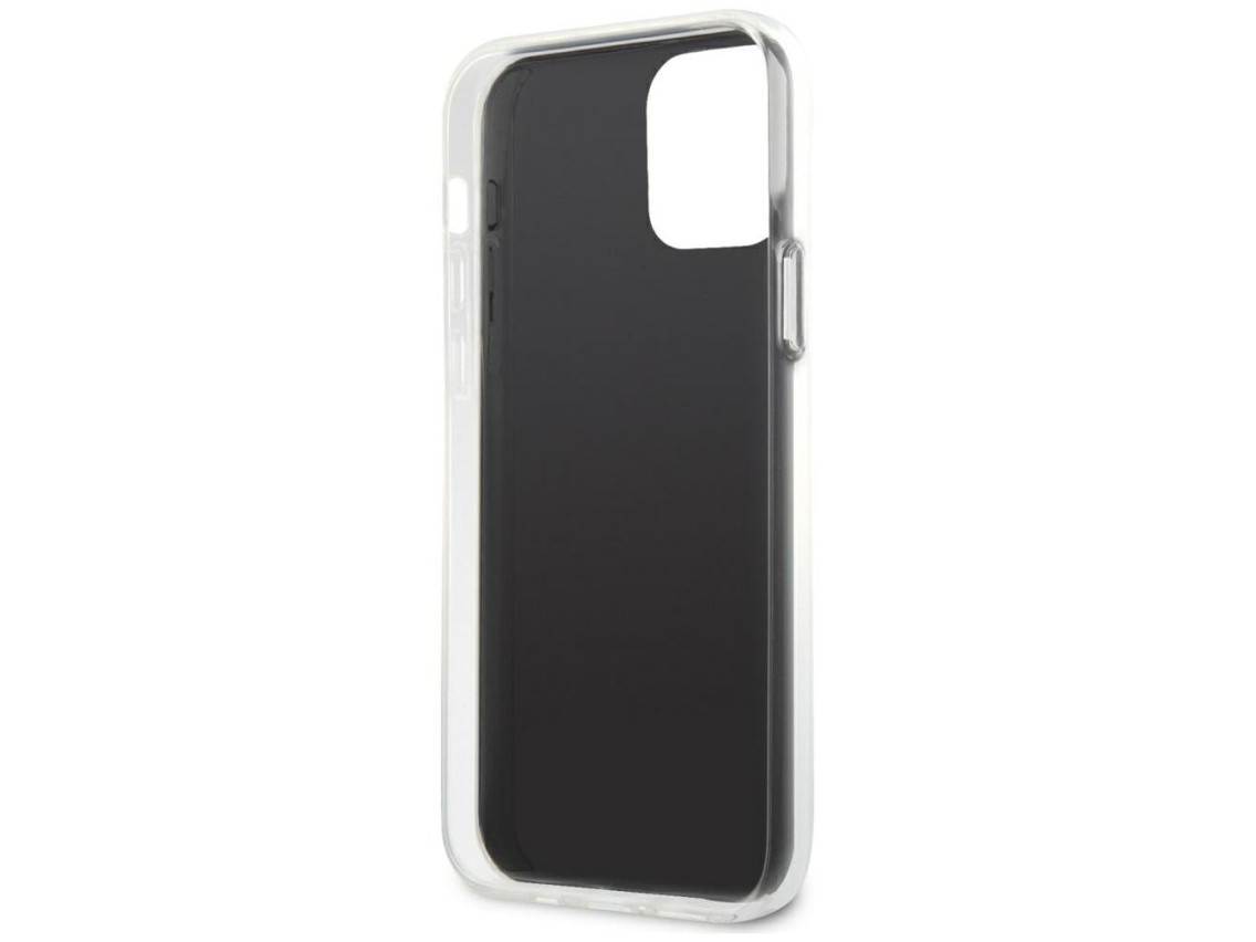 Capa rígida preta/preta Guess GUHCP12LPCUCTLBK para iPhone 12 Pro Max 6.7" - Coleção Triangle