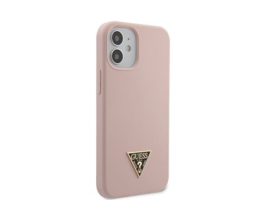Guess GUHCP12SLSTMLP iPhone 12 mini 5.4" light pink/light pink hardcase Silicone Triangle Logo Guess GUHCP12SLSTMLP iPhone 12 mini 5.4" light pink/light pink hardcase Silicone Triangle Logo