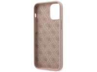 Capa rígida de silicone com logotipo dourado Guess GUHCP12SLSLMGLP para iPhone 12 mini 5.4" rosa cla Capa rígida de silicone com logotipo dourado Guess GUHCP12SLSLMGLP para iPhone 12 mini 5.4" rosa cla