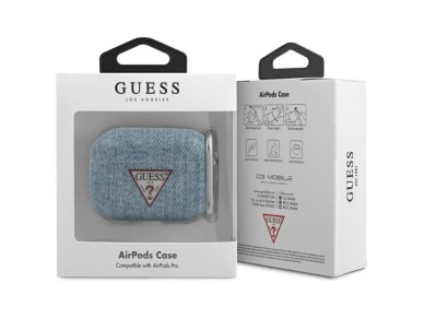 Capa para AirPods Pro Guess GUACAPTPUJULLB azul/azul claro da coleção Jeans Capa para AirPods Pro Guess GUACAPTPUJULLB azul/azul claro da coleção Jeans