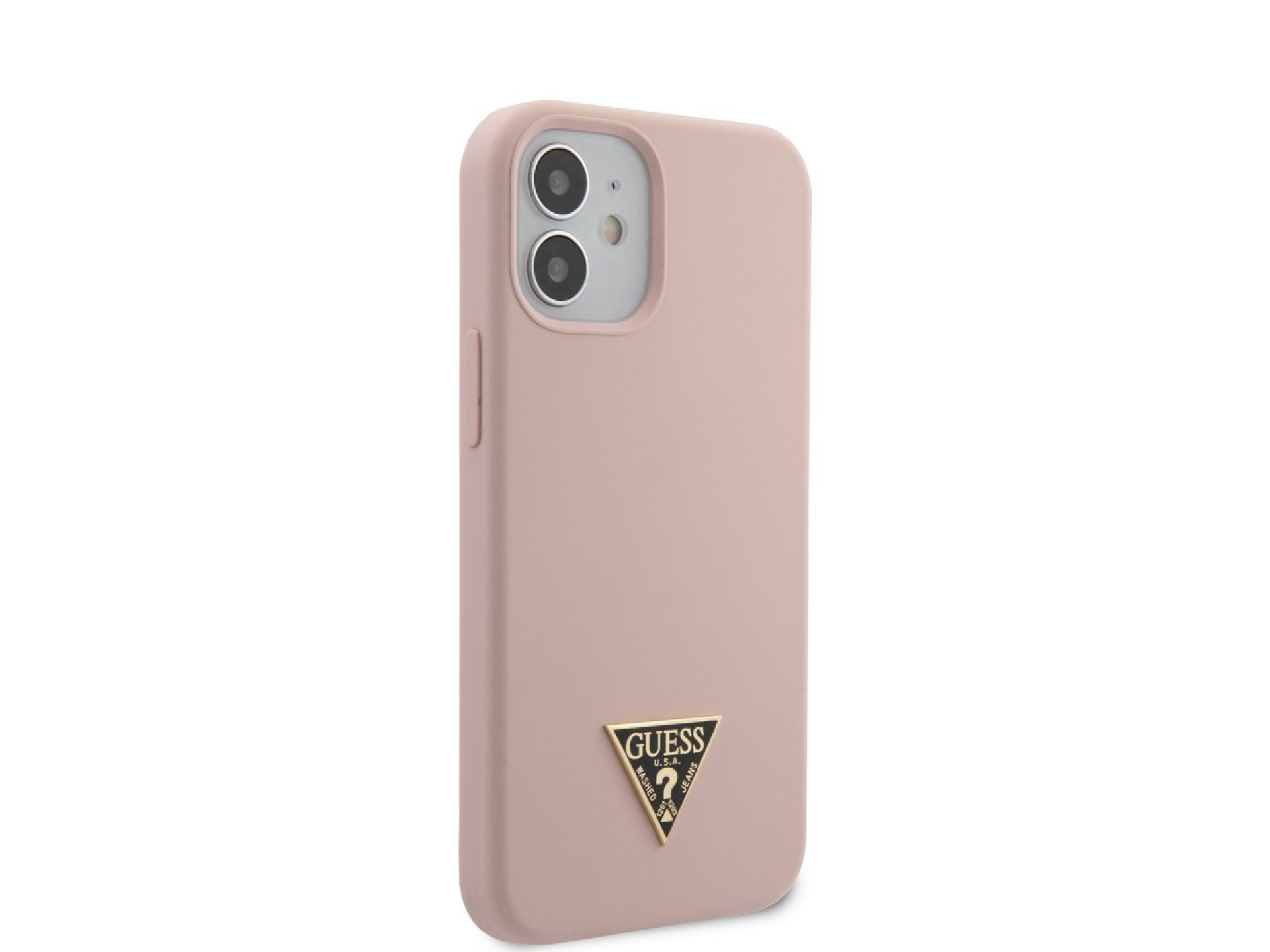 Capa rígida de silicone com logotipo triangular Guess GUHCP12SLSTMLP para iPhone 12 mini 5.4