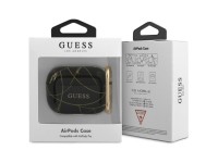 Capa para AirPods Pro Guess GUACAPTPUCHBK preta/preta com corrente dourada Capa para AirPods Pro Guess GUACAPTPUCHBK preta/preta com corrente dourada