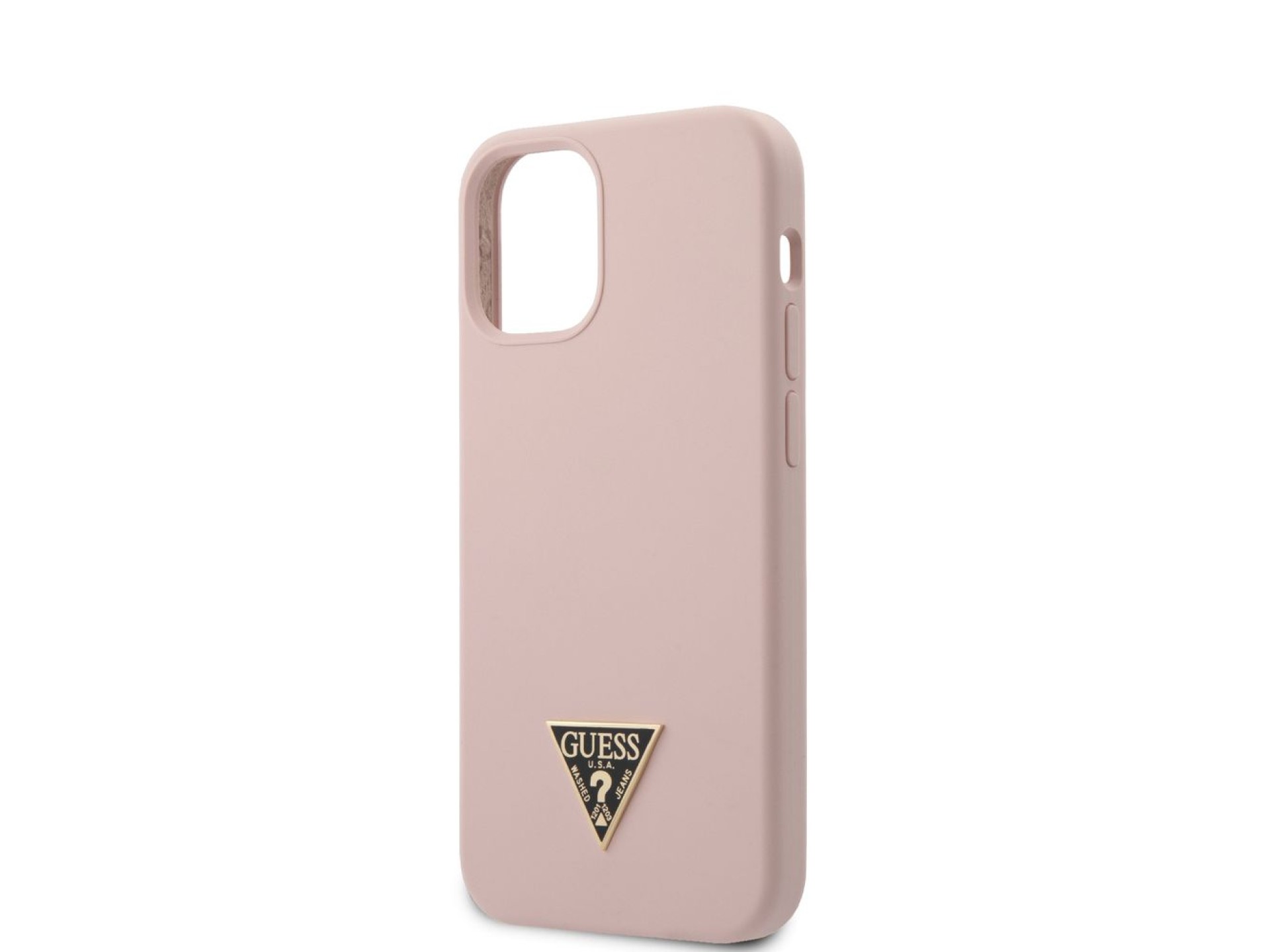 Capa rígida de silicone com logotipo triangular Guess GUHCP12SLSTMLP para iPhone 12 mini 5.4