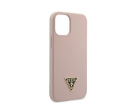 Capa rígida de silicone com logotipo triangular Guess GUHCP12SLSTMLP para iPhone 12 mini 5.4" rosa c Capa rígida de silicone com logotipo triangular Guess GUHCP12SLSTMLP para iPhone 12 mini 5.4" rosa c