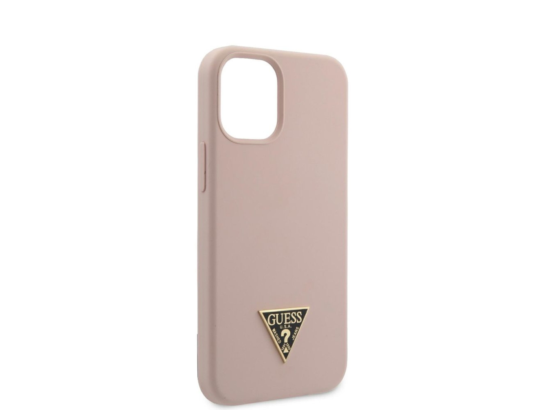 Capa rígida de silicone com logotipo triangular Guess GUHCP12SLSTMLP para iPhone 12 mini 5.4