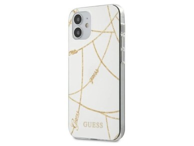 Funda rígida Guess GUHCP12SPCUCHWH para iPhone 12 mini de 5,4" en blanco/blanco, colección Gold Chai Funda rígida Guess GUHCP12SPCUCHWH para iPhone 12 mini de 5,4" en blanco/blanco, colección Gold Chai