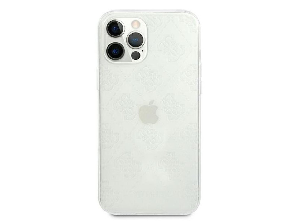 Capa rígida transparente Guess GUHCP12L3D4GTR para iPhone 12 Pro Max 6.7" com padrão 3D e tecnologia