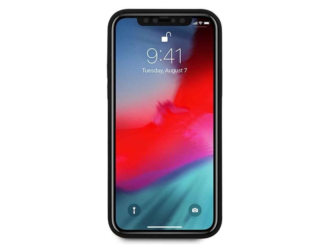 Funda rígida Guess GUHCP12LVSATMLRE para iPhone 12 Pro Max de 6,7" roja/roja Saffiano