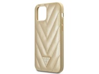 Capa rígida dourada/dourada Guess GUHCP12SPUVQTMLBE para iPhone 12 mini 5.4" - Coleção V-Quilted Capa rígida dourada/dourada Guess GUHCP12SPUVQTMLBE para iPhone 12 mini 5.4" - Coleção V-Quilted