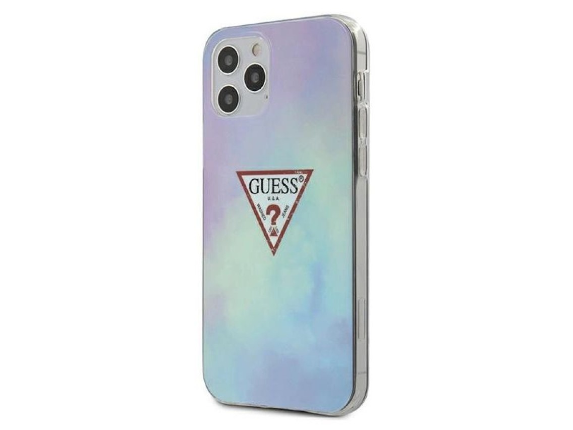 Capa rígida Guess GUHCP12LPCUMCGC02 para iPhone 12 Pro Max 6.7" azul/azul, coleção Tie & Dye