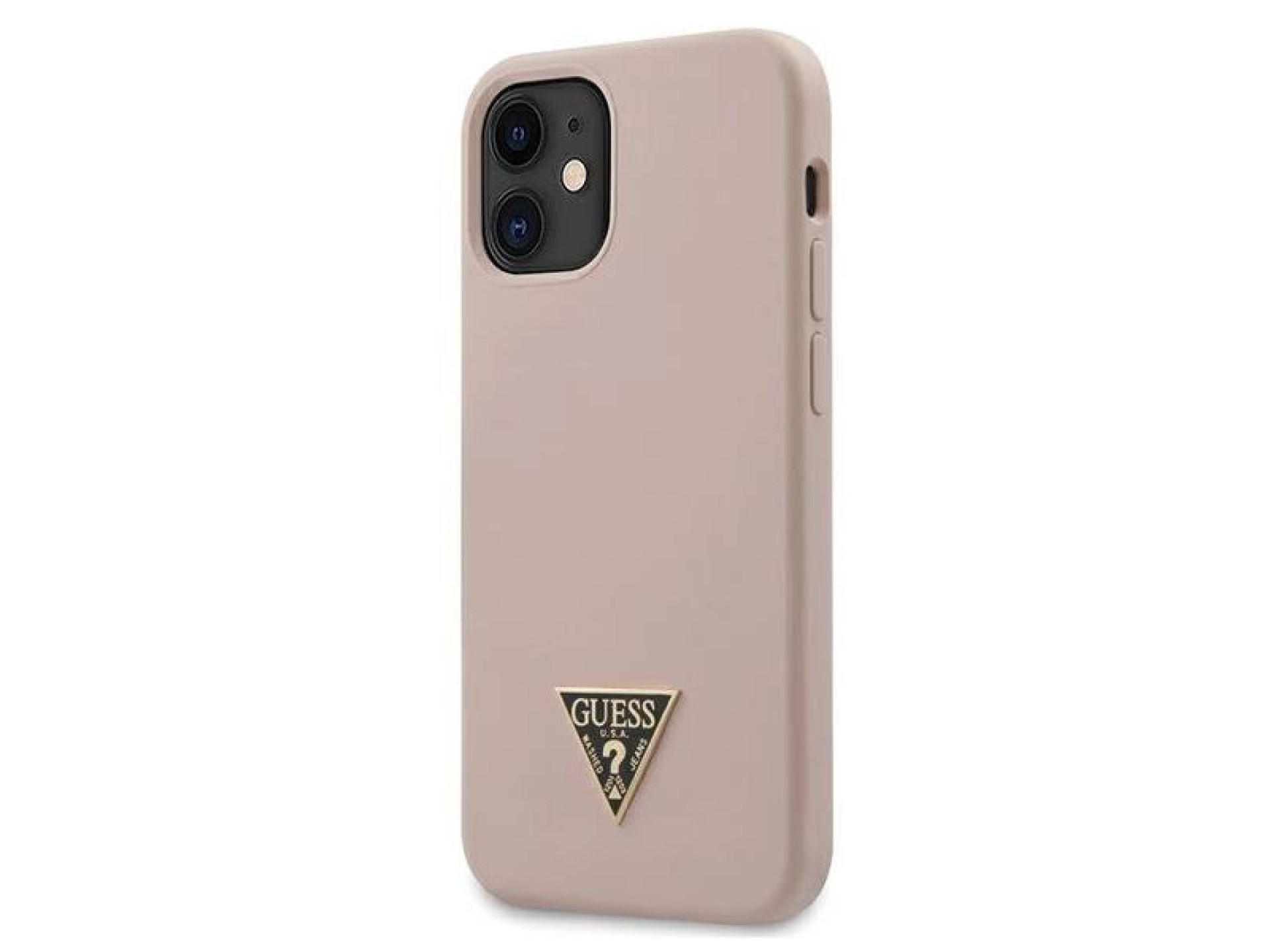Capa rígida de silicone com logotipo triangular Guess GUHCP12SLSTMLP para iPhone 12 mini 5.4