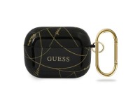 Capa para AirPods Pro Guess GUACAPTPUCHBK preta/preta com corrente dourada