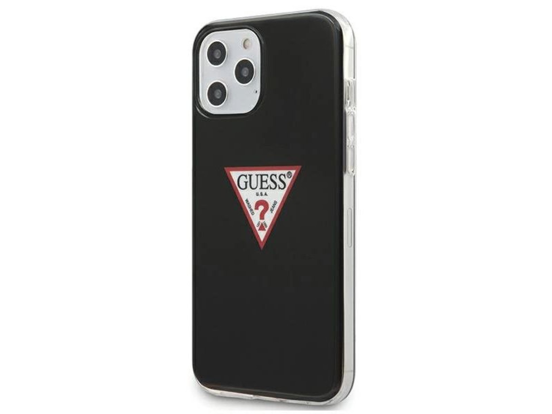 Capa rígida preta/preta Guess GUHCP12MPCUCTLBK para iPhone 12/12 Pro 6.1
