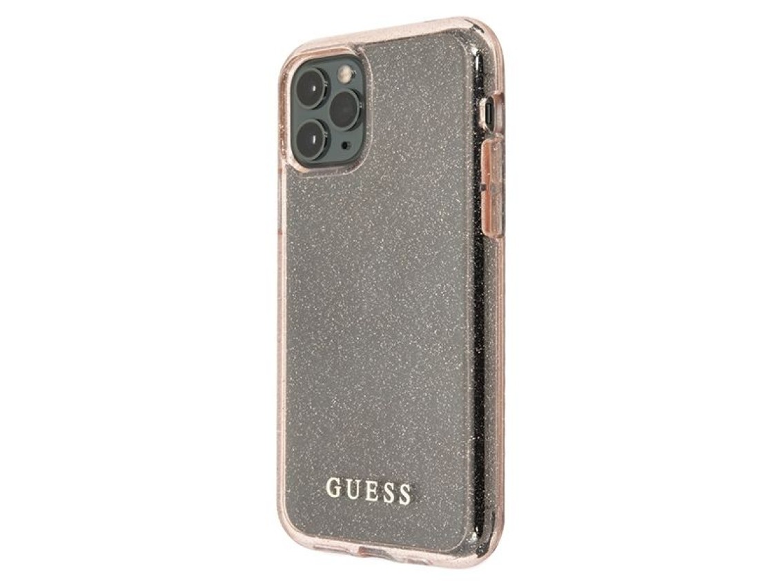 Funda rígida rosa/rosa con purpurina Guess GUHCN58PCGLPI para iPhone 11 Pro