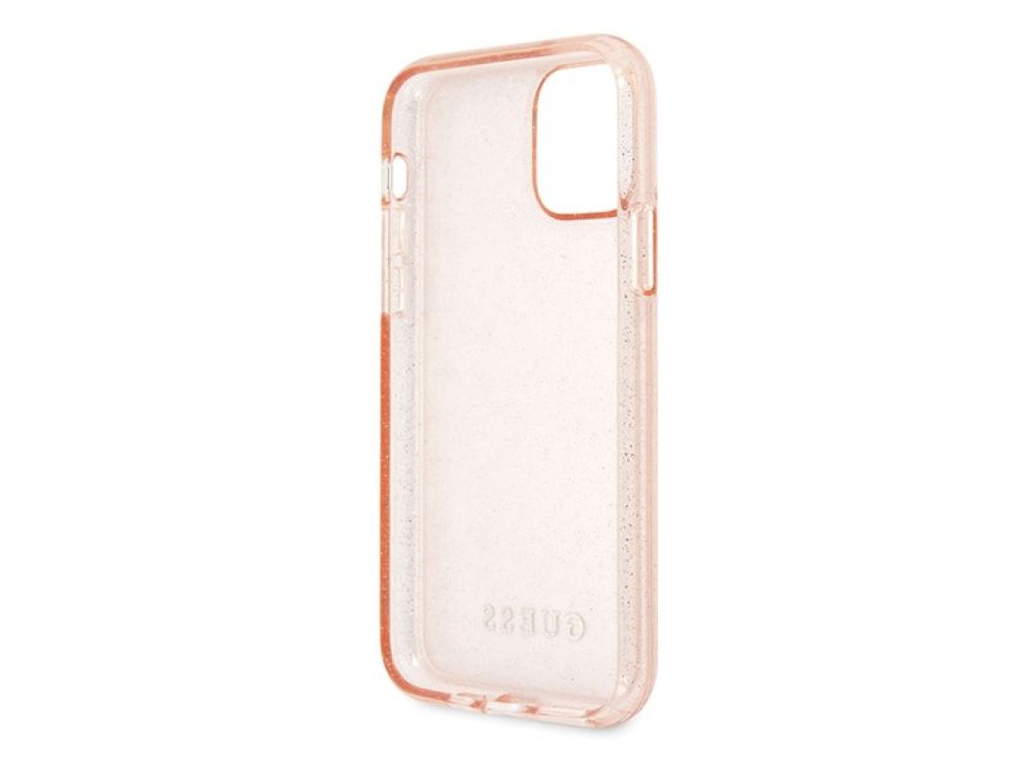 Guess GUHCN65PCGLPI iPhone 11 Pro Max pink/pink hard case Glitter