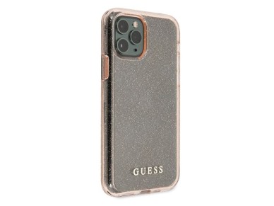 Funda rígida rosa/rosa con purpurina Guess GUHCN65PCGLPI para iPhone 11 Pro Max Funda rígida rosa/rosa con purpurina Guess GUHCN65PCGLPI para iPhone 11 Pro Max