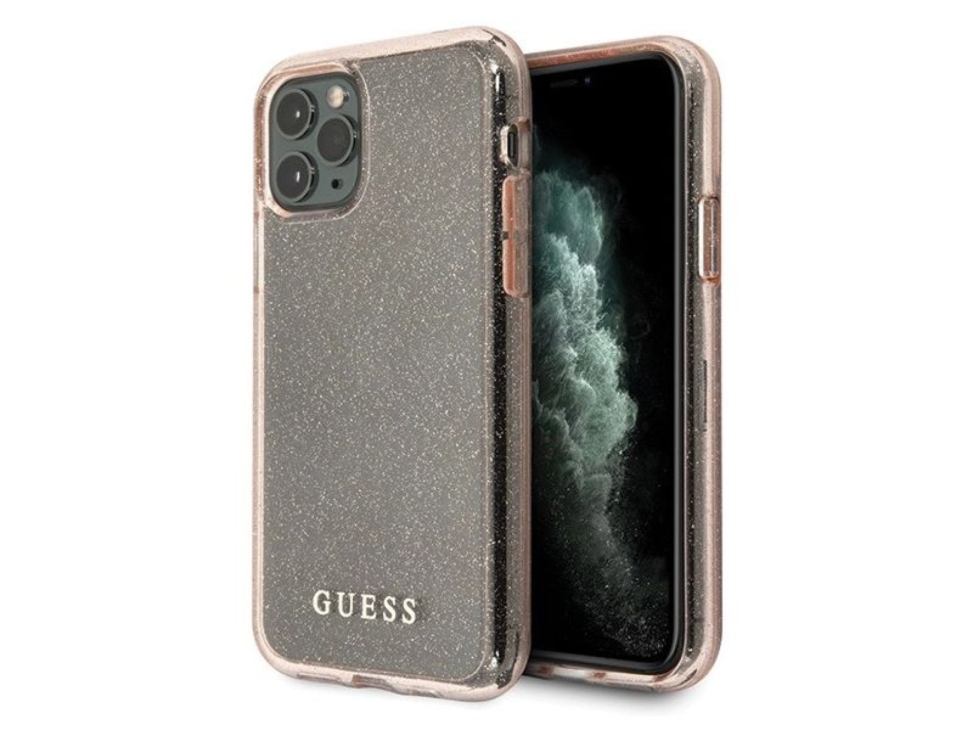 Guess GUHCN65PCGLPI iPhone 11 Pro Max pink/pink hard case Glitter