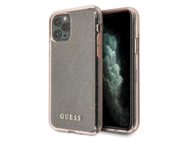 Funda rígida rosa/rosa con purpurina Guess GUHCN65PCGLPI para iPhone 11 Pro Max Funda rígida rosa/rosa con purpurina Guess GUHCN65PCGLPI para iPhone 11 Pro Max