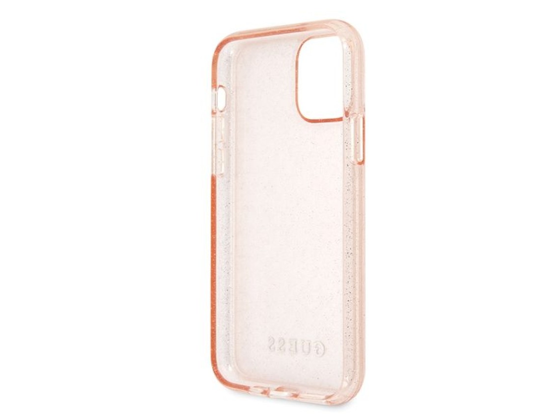 Funda rígida rosa/rosa con purpurina Guess GUHCN58PCGLPI para iPhone 11 Pro