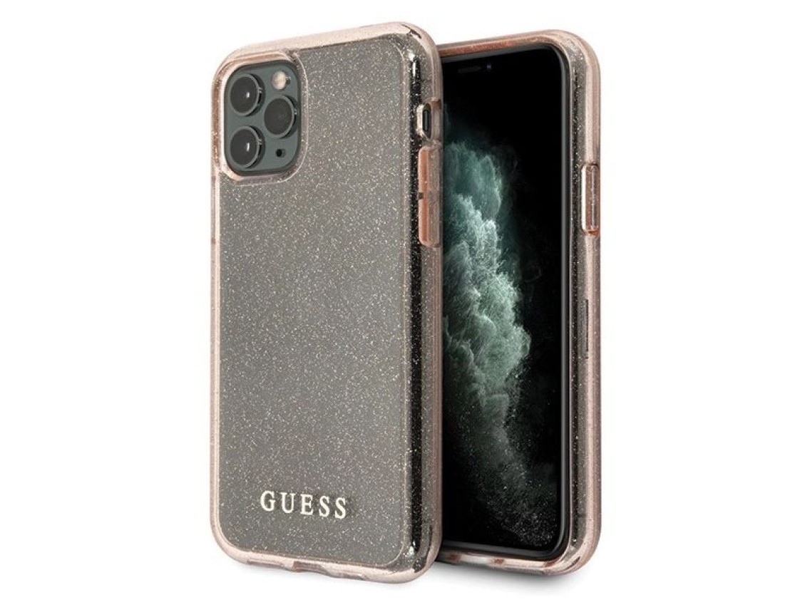 Guess GUHCN65PCGLPI iPhone 11 Pro Max pink/pink hard case Glitter