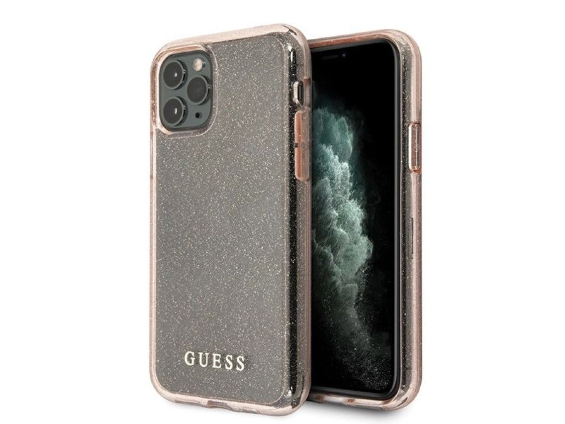 Funda rígida rosa/rosa con purpurina Guess GUHCN58PCGLPI para iPhone 11 Pro